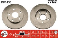 2X Bremsscheibe TRW DF1430 FüR Picnic Toyota Scepter Camry SXM10_ SXM10G 16V