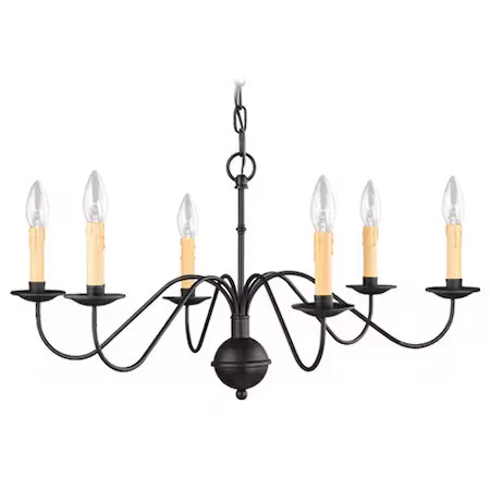 LIVEX LIGHTING 4450-04 Heritage 6 Light Black Chandelier