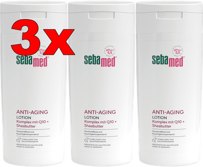 3 x SEBAMED Anti-Aging Bodylotion mit Coenzym Q10 für straffe Haut, 200 ml