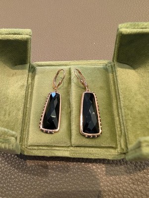 TJM Ohrringe 925 Silber mit Obsidian & Wiener Brisur, schöner Damenschmuck