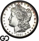 1881-S Morgan Silver Dollar Coin, Proof-Like, Gorgeous Choice Gem BU++ PL