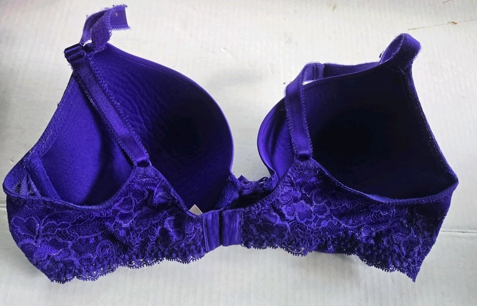 Sujetador Victoria's Secret Dream Angels Cobertura Perfecta 34d Encaje Púrpura Foto 3 de 4