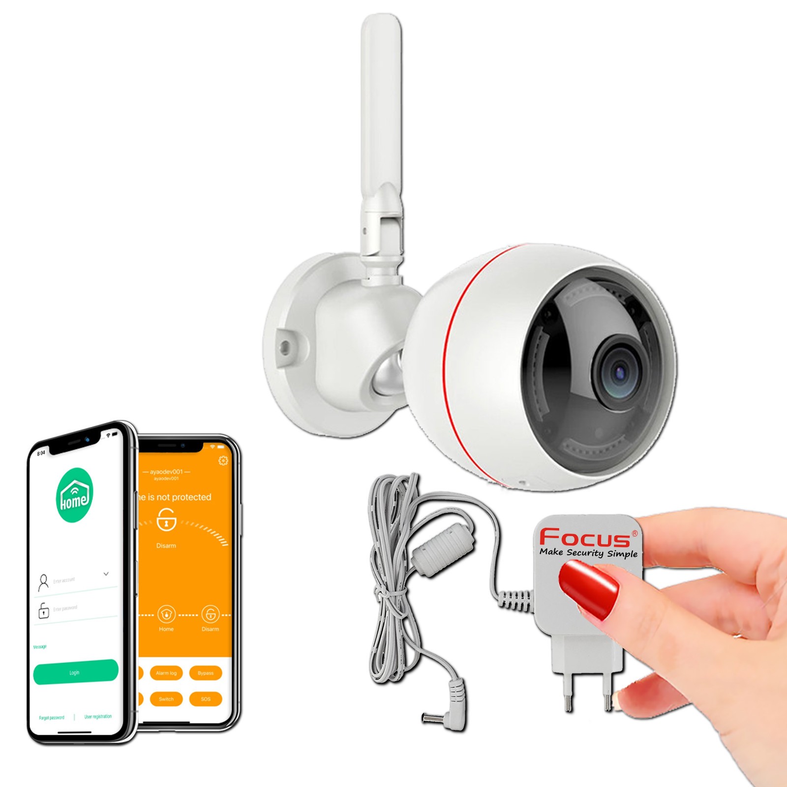 Caméra de surveillance infrarouge extérieur HA-8406 avec système alarme blindé
