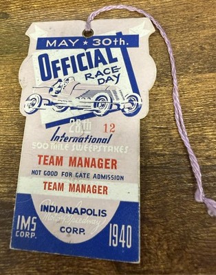 1946-Track Pass-Indianapolis 500-Indy 500 Credential Team Manager