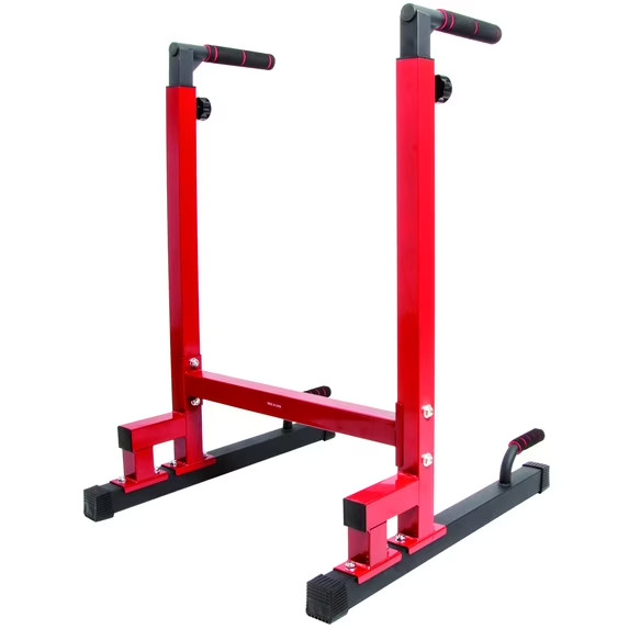 Fitness Equipment for Home Gym Multi-Function Dip Stand Calisthenics Workout RED