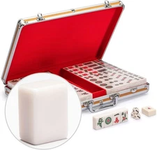 Champion-Size Chinese Mahjong Game Set with Aluminum Case - 146 Tiles, 3 Dice