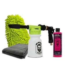 Mr. Detroit - 4pc Foam Car Wash Kit w/Blaster, 16oz Soap, Mitt & XL Drying Towel