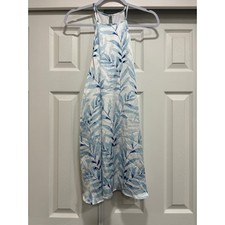 Show Me Your Mumu satin dress womens Medium A-line blue white