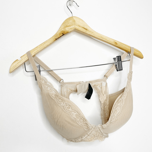 NATORI PIUME CONTORNO TUFFO REGGISENO caffè nudo ferretto pizzo donna 34DD - Foto 2 di 6