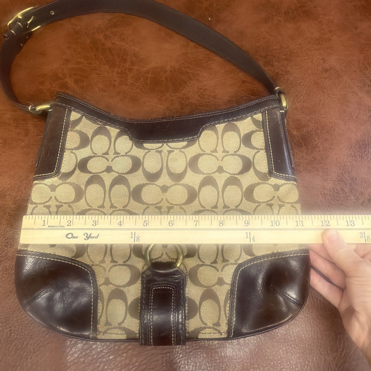 Vintage Coach Hampton Hobo Clip Sign C Shoulder Bag Y2K D0768