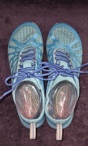 Merrell Crush Trail Glove Hiking Shoes Women 9.5 Aqua Blue Lightweight Barefoot - Picture 5 of 12
