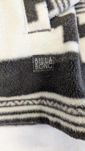 Giacca donna Billabong stampa geometrica pile full zip con cappuccio nero bianco grande - Foto 3 di 10