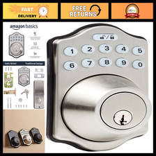 Keyless Entry Electronic Keypad Deadbolt Lock, Auto Lock, Custom User Codes, Sat