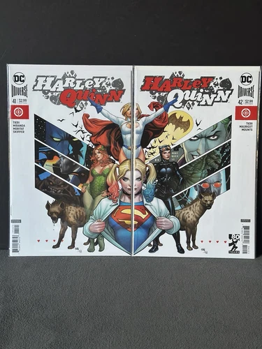 HARLEY QUINN # 41 & 42 FRANK CHO VARIANT Connecting Cover 1st Old Lady Harley