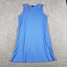 J Jill Dress (M) Blue Opal Wearever Collection Sleeveless Shift Knee Length NWT
