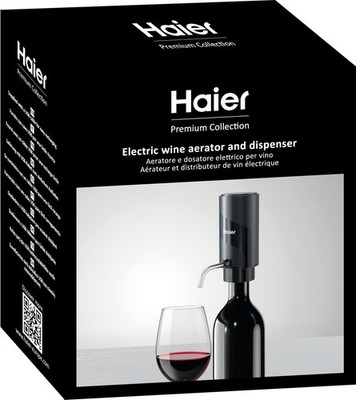 Haier Elektrischer Weinbelüfter & -spender, 2 in 1, 55 x 113,8 x 120 g, schwarz