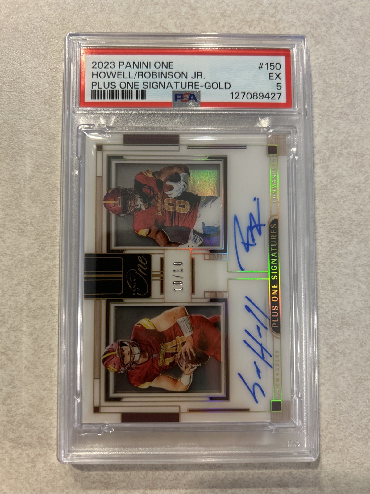 2023 Plus One Signatures Sam Howell Brian Robinson Autograph Gold 10/10 PSA EX