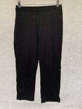 M S Black Cropped Leggings Size 8 Stretchy Polyamide