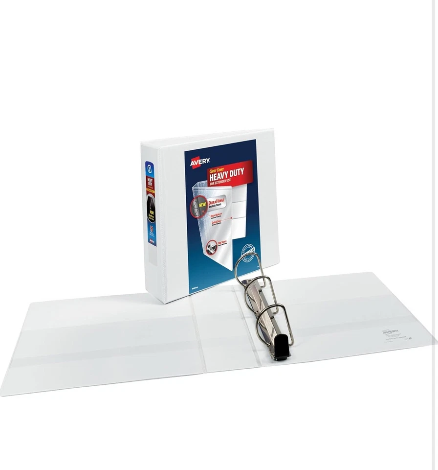 (2) Avery Heavy-Duty 3" 3-Ring View Binder White (2 pack) - Image 2 of 3