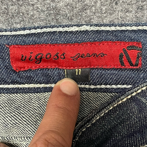 Vigoss Girl Junior Jeans Bootcut Stretch Cotton Embroidered Pocket Denim Blue 11 - Picture 2 of 12