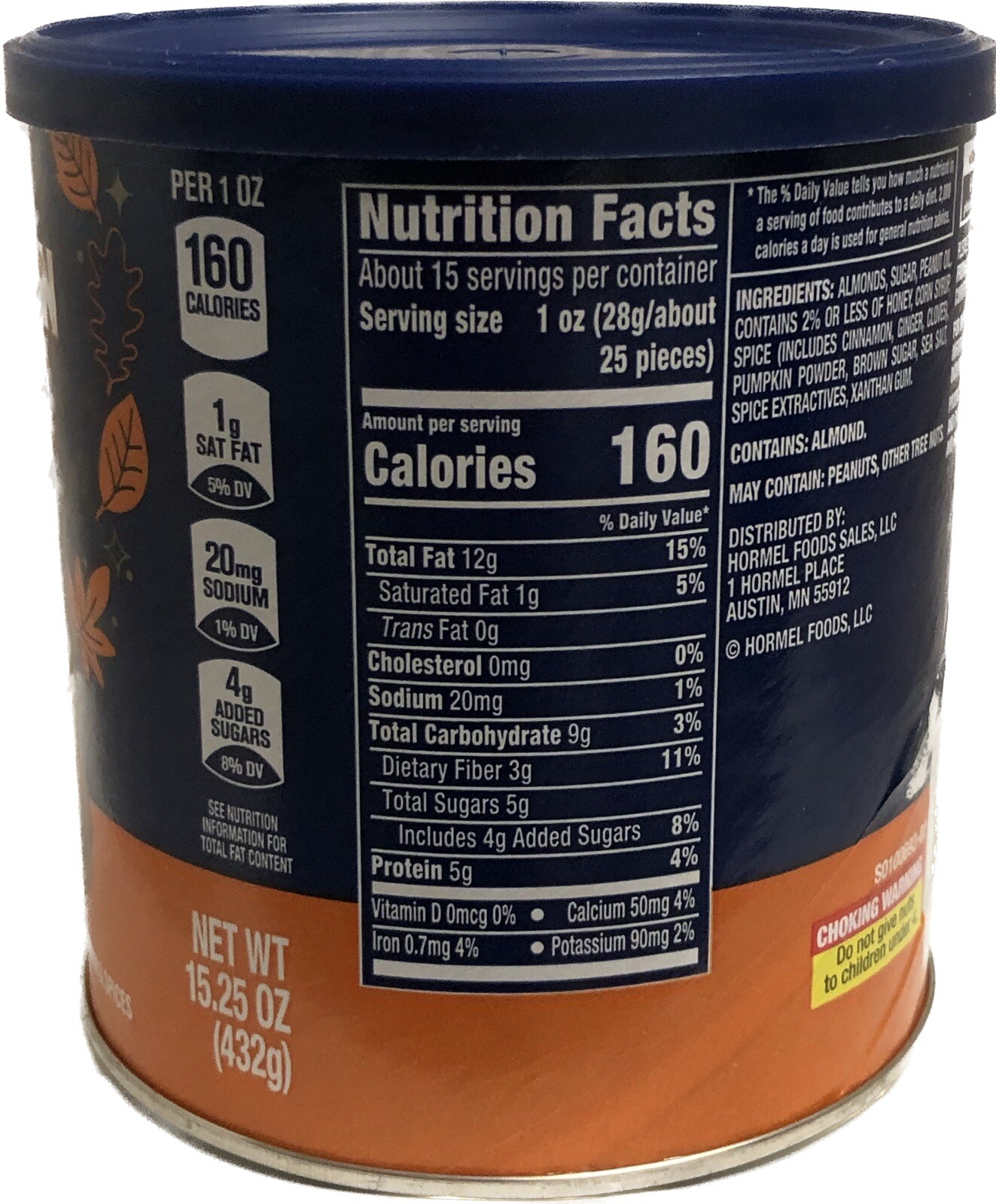 NEW PLANTERS FALL EDITION PUMPKIN SPICE SEASONED ALMONDS 15.25 OZ (432g