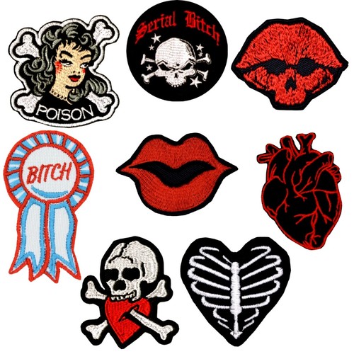 Bitch Patch Embroidered NIght Fashion Evil Dark Rock Biker Cool Girl Style Woman - Picture 1 of 10
