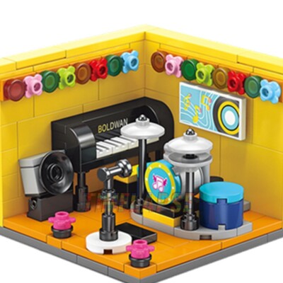 Schlagzeugerzimmer Musiker Musikhaus Mini Gebäude MOC Bau Spielzeug Block Set