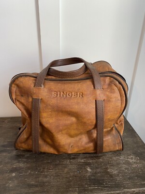Vintage Singer Sewing Machine Travel Vinyl Carry Case Storage