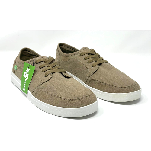 Sanuk Vagabond Lace Up Sneaker Mens 11.5 Sneakers Shoes Casual Khaki Tan