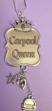 GANZ CAR CHARM WITH CHAIN FOR REAR-VIEW MIRROR - CARPOOL QUEEN
