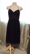  Nine West "Hot 9" Halter Dress Cocktail Evening, Black Size 12