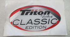 TRITON BY EARL BENTZ CLASSIC EDITION 4 5/8" L RAISED OVAL DECAL 1860691 BOAT