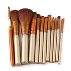 12Pcs Make Up Brushes Tool Makeup Foundation Blusher Brown Gold New 100Set Hot