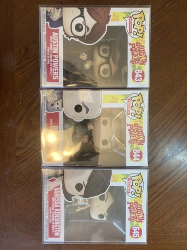 Funko Austin Powers lot Austin 643 Dr Evil 644 Vanessa 645 9+/10