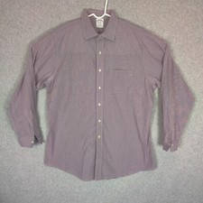 Brooks Brothers Regent Men Button Down 1 7-34 Check Purple Long Sleeve Cotton