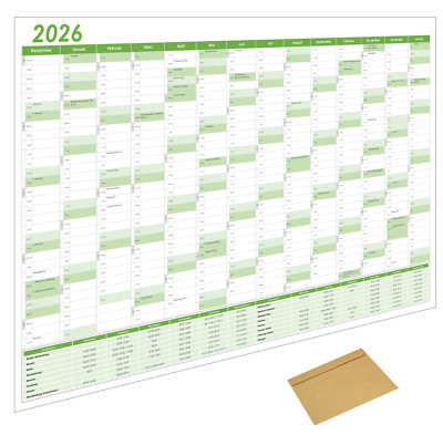 2026 Kalender Slim A4 A3 A1 Groß Monatsplaner Schreibtisch
