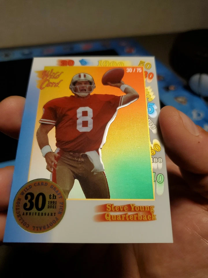 2021 Wild Card Steve Young VIP 30th-30 METALIZED EMBOSSED NSCC EXCLUSIVE 30/75 - Image 2 of 4