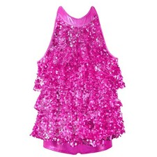 UK Girl Sequins Jazz Dance Costume Ballet Modern Halter Leotards Shiny Dress
