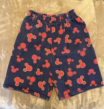 VTG 90  s Disney Mickey Unlimited Jerry Leigh Pull On Elastic Jean Denim Shorts M