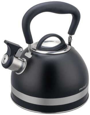 Stahl-Wasserkessel Flötenkessel Teekessel Kessel 1,8L schwarz KINGHOFF KH-1858