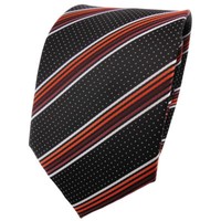 Tigertie Designer Krawatte In Orange Braun Silberweiss Schwarz Gestreift
