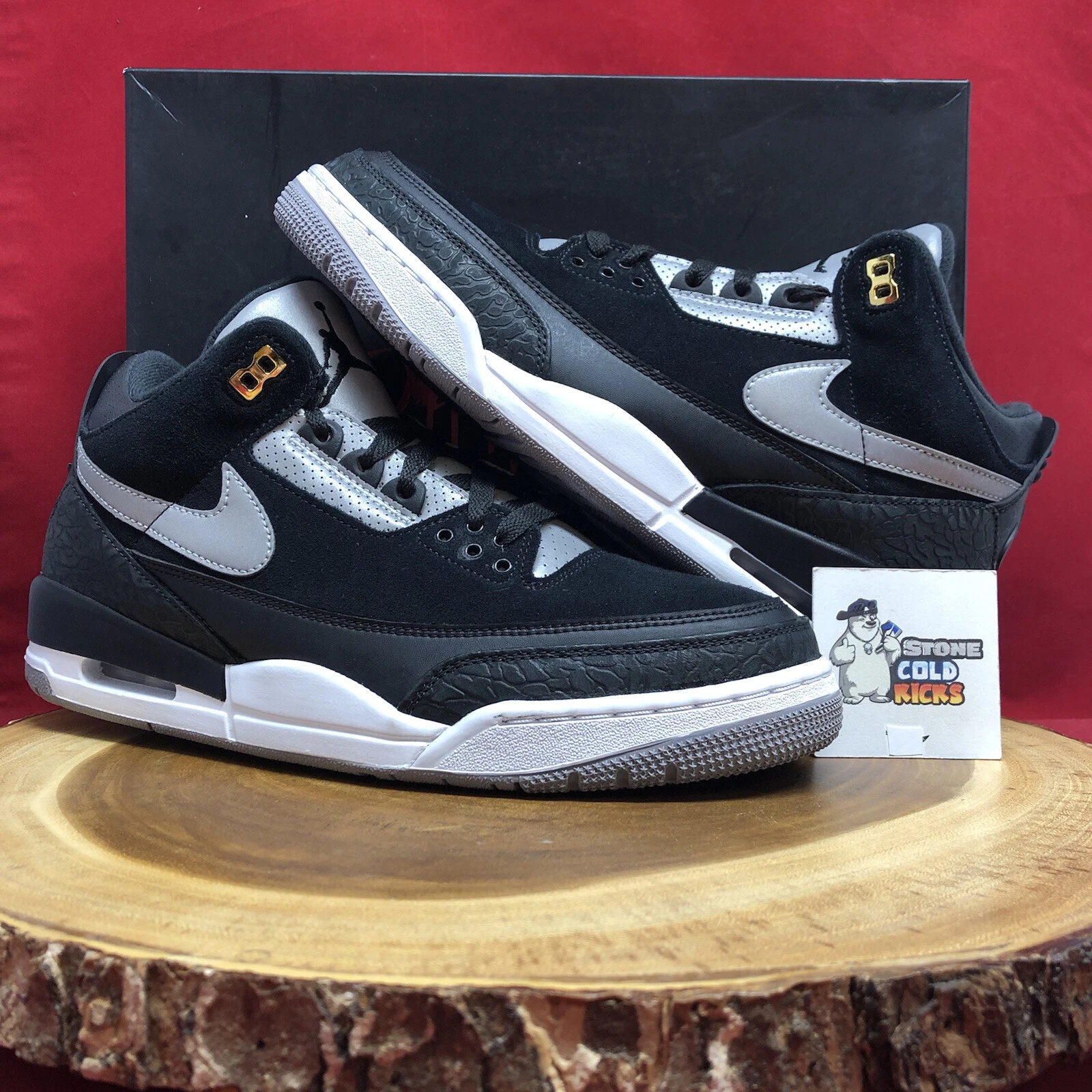 Nike Air Jordan 3 Retro Tinker Black Cement taglia 10 5 OG III CK4348 007 XI I 3M