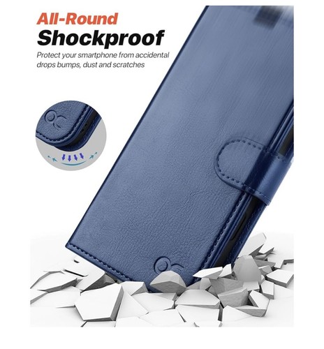 O Case iPhone 16 Plus Blue Wallet Shockproof NEW sealed Box $33 Stand NICE - Photo 10 sur 12