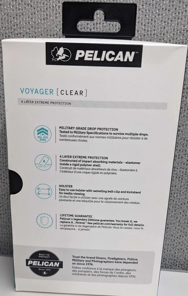 Funda y funda Pelican Voyager - Samsung Galaxy Note10 - Transparente / Gris - NUEVA Foto 2 de 4