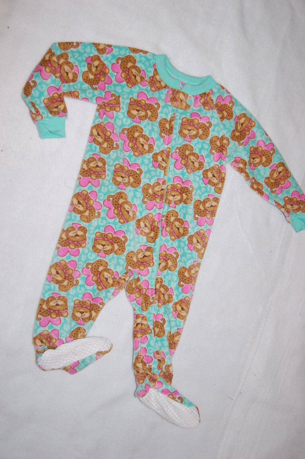 Toddler Girls BLANKET SLEEPER Mint Green CUTE BABY LEOPARDS Footie Pajamas 3T For Sale Online