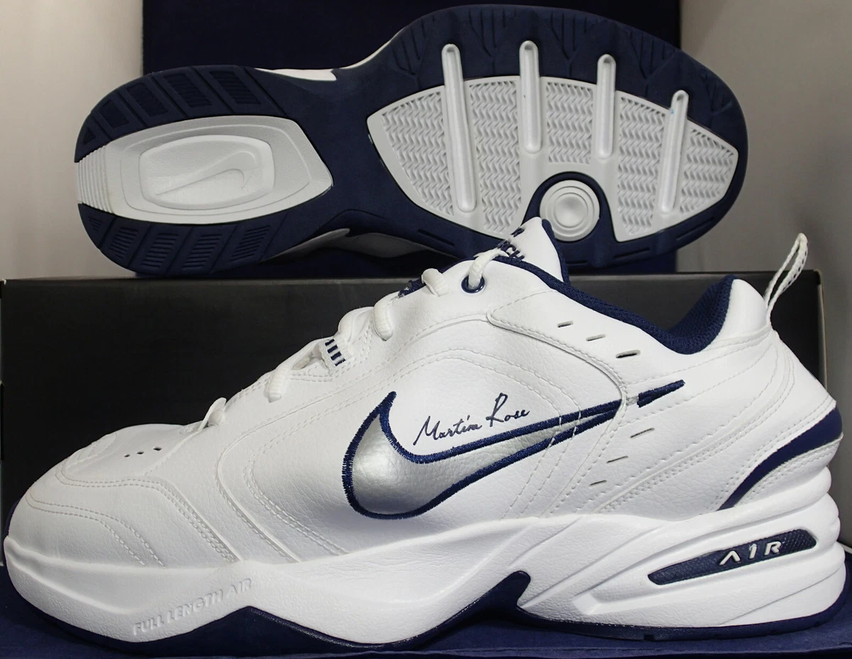 Nike Air Monarch IV 4 / Martine Rose White Silver Navy SZ 11.5 ( AT3147-100  )