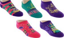 Despicable Me Minions No-Show Assorted Socks, 5 Pack, 5-6.5, Ages 1-3