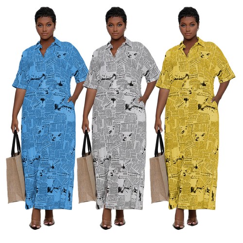 shirt Midi dress The newspaper Printed 