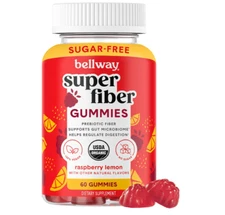 2 PACK of Bellway Raspberry Lemon Super Fiber Gummies EXP 07/2025 (60)Gummies