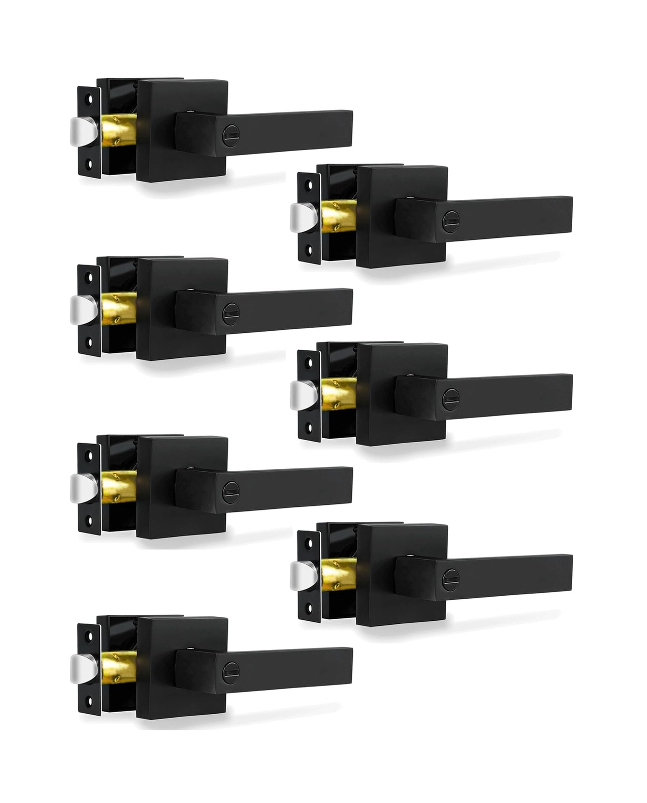 Privacy Door Levers, Matte Black Door Handles Heavy Duty Bed and Bath Door Lo...